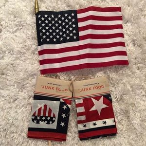 Patriotic  Red White & Blue Junk Food Bandanas